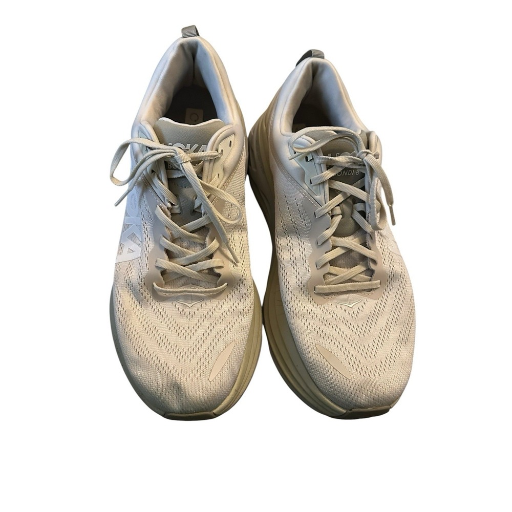HOKA One One Shoes Men's Bondi 8 Everyday Running Shoes Size US 14D Cream #S32-8 - Picture 2 of 14